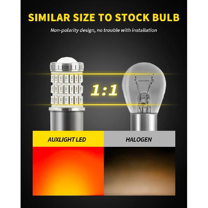AUXLIGHT LED Strobe/Flash Brake Tail Light Bulbs 2057 1157 LED Bulb Red 320% Brighter 2357 7528 2057A 1157A BAY15D Led Bulbs for Tail Stop Brake