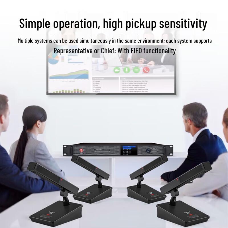 HUIDU HD-6610 Professional Wired Digital Conference Microphone System (CN version)