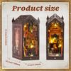 Mini Doll House DIY Book Nook Kit Handmade 3D Puzzle Model Bookshelf Insert Decor with Light Magic Library Wooden Craft Birthday