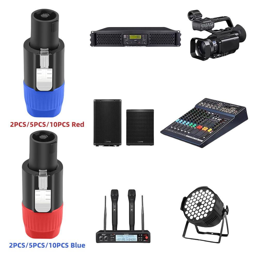 10Pcs/Lot 4-Pole 4Pin NL4FC Connector Ohm Plug Speaker Audio Cable Plug Adapter 4 Pin Speakon Female Jack Accessories