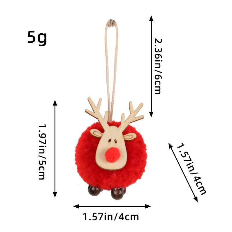 2024 New Christmas Deer Hair Ball Pendant, New Elk Felt Pendant, Holiday Christmas Tree Decoration