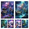 Китайский стиль Алмазная коллекция искусства Горный водопад Пейзаж Искусство 5d Diy Вышивка Мозаика Домашнее украшение Вышивка крестом