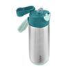 B.box Children's Water Bottle with Spout, Insulated Drink Bottle, 500ml, Keeps Drinks Cold or Hot, One-Push Operation, Dishwasher Safe [Authentic