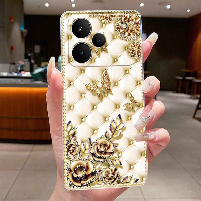 Чехол для телефона Realme P4 Pro 5G Задняя крышка Роскошный Дракон Милый Крутой Мальчики Девочки Цветочные узоры Прозрачный Мягкий силиконовый чехол