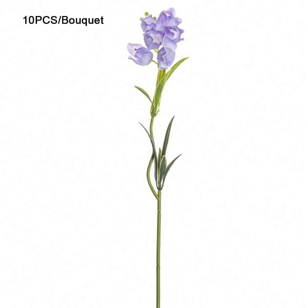 10Pcs Set Wind Chime Flower Artificial Material Vase Decoration Simulated Flowers Table Arrangement DIY Prop Flower Arrangement