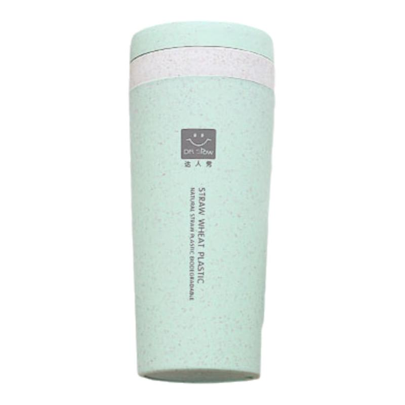 Экологически чистая двухслойная изолированная чашка из пшеничной соломы для использования на открытом воздухе и дома с крышкой