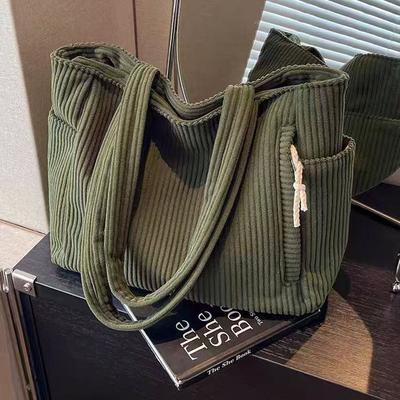 Вельветовая вельветовая сумка через плечо с застежкой-молнией, сумки для обеда, модная женская сумка-шоппер для выхода в свет