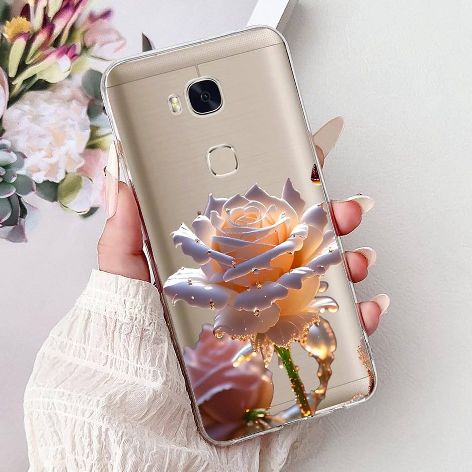 For Huawei Honor 5X GR5 2015 2016 KII-L21 L22 Elegant Floral Butterfly Phone Case For Honor5X KIW-L22 Soft Silicone TPU Cases
