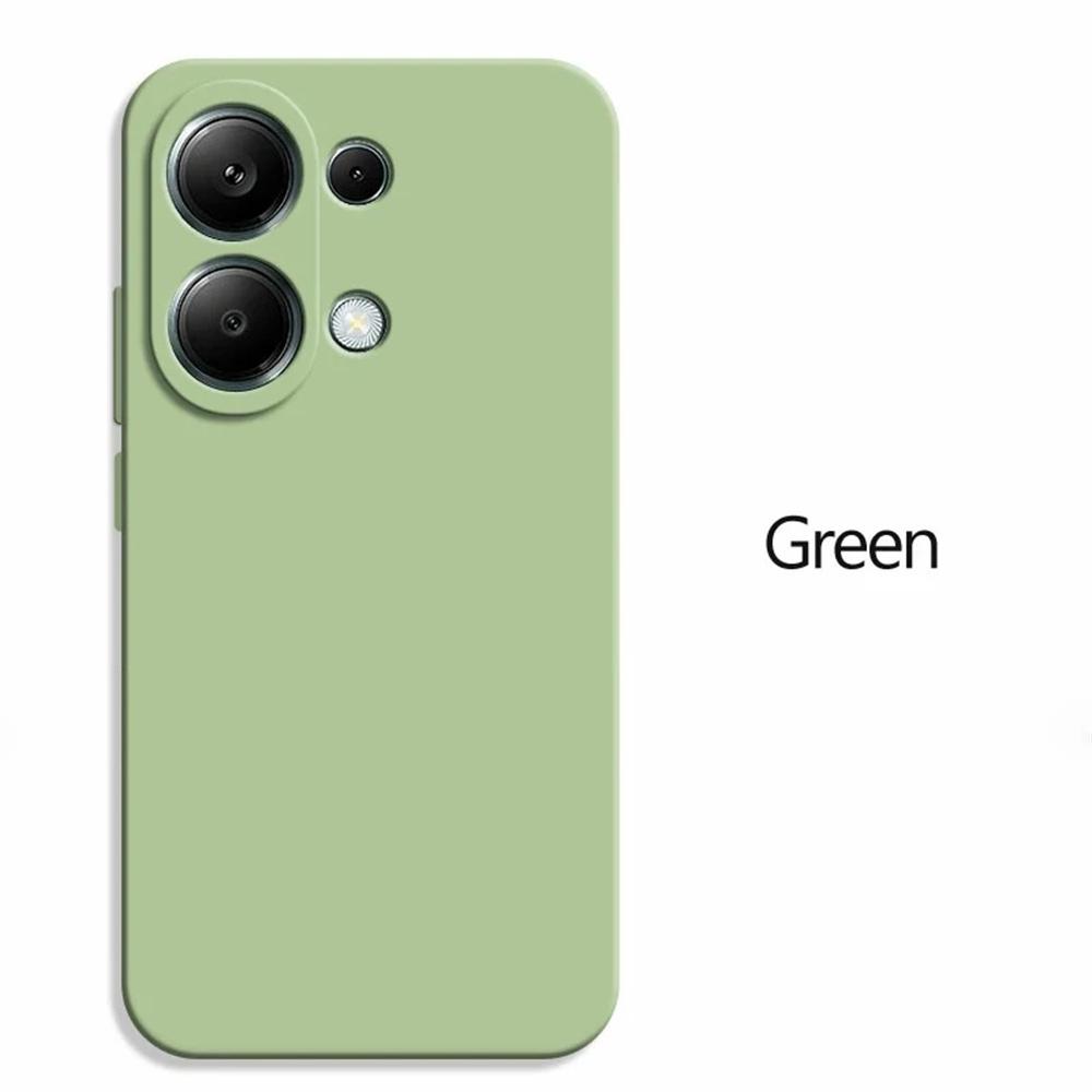 Original TPU Anti Drop Liquid Silicone Phone Cover For Redmi Note 13 Pro 4G Case For Xiaomi POCO M6 Pro 4G Lens protection Cover