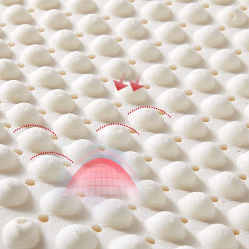 3D Выпуклая Подушка из Латекса с Массажем Частицами, Защита Шейного Отдела Позвоночника и Помощь во Сне, Наполнитель Подушки с Высокой Упругостью, Не Деформирующийся Подголовник, Сухая и Дышащая