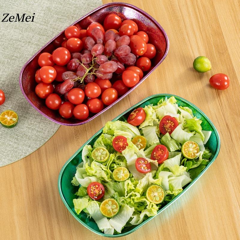 10 inch Pure Titanium Rectangle Dinner Plate,Heat-Resistant Home Salad Plate Dinner Dishes Dessert Tray Tableware,Kitchenware