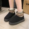 Модные женские ботильоны плюшевые ботинки короткие трубы толстая подошва зимние новые на молнии ретро платформа плюшевые теплые повседневные хлопковые ботинки