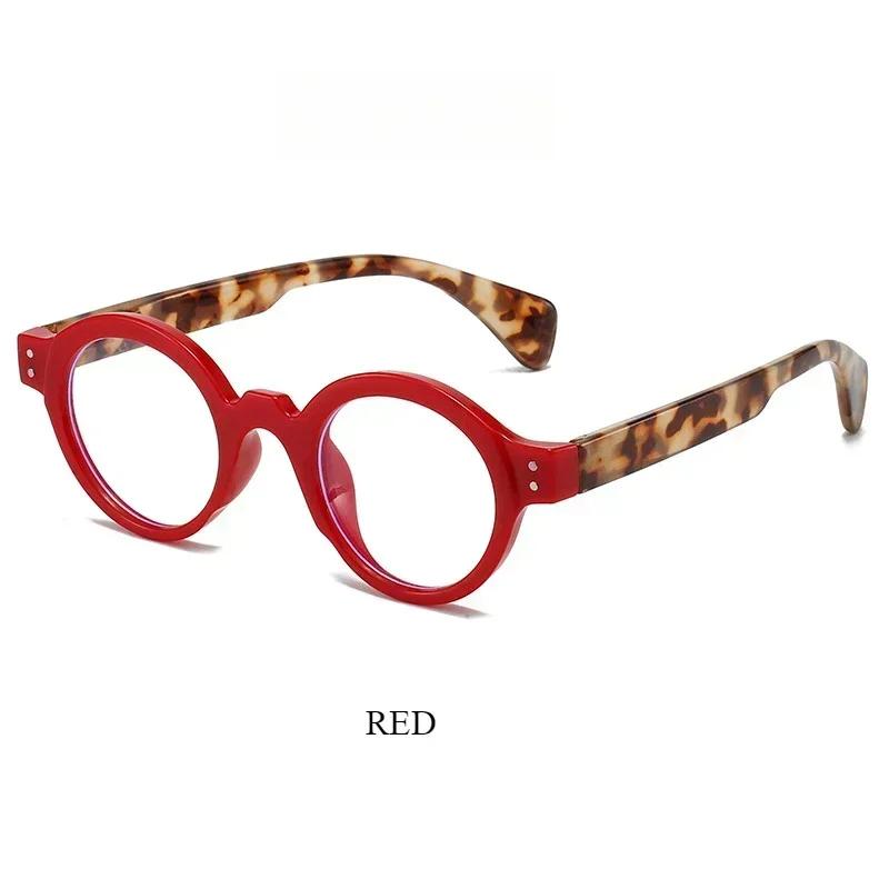 Женские Мужские Классические Очки для Чтения при Пресбиопии Ретро Круглые на Пружинных Петлях Блокирующие Синий Свет Очки для Чтения Диоптрии от +1.0 до +4.0