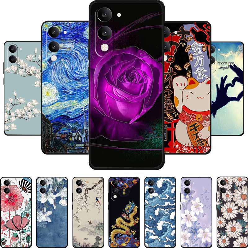 3D Тисненый Чехол Для Vivo iQOO Z10 Lite Чехол Для Телефона Coque Цветы Силиконовый Мягкий Задний Чехол Для Vivo Y29S Y29T Y19s GT 5G Чехол Funda