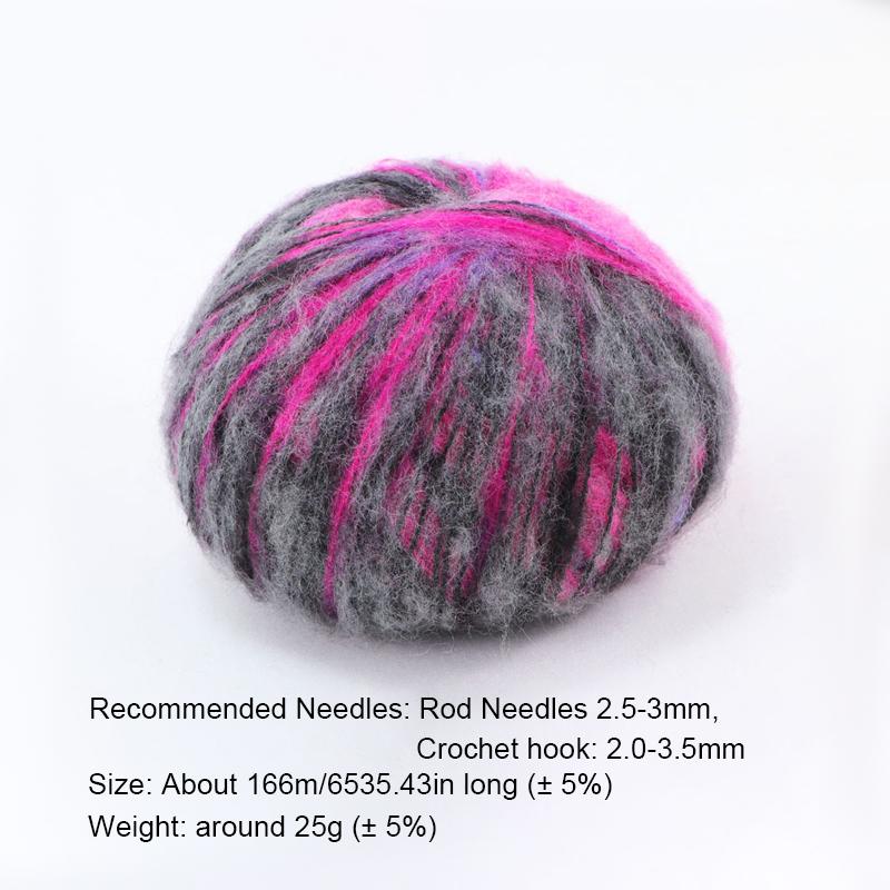 25g/ball Multi Colored Mahe Yarn Knitted Sweater Scarf Hat Doll Gradient Hand Dyed Mohar Yarn Handmade DIY Knitted Scarf and Hat