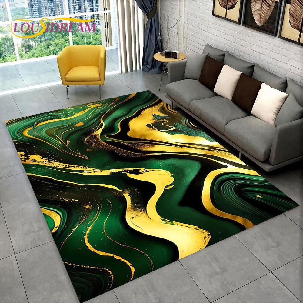 3D цвет золотого скандинавского мрамора, великолепный коврик, ковер для дома, гостиной, спальни, дивана, коврик для кухни, декор для кухни, нескользящий напольный коврик