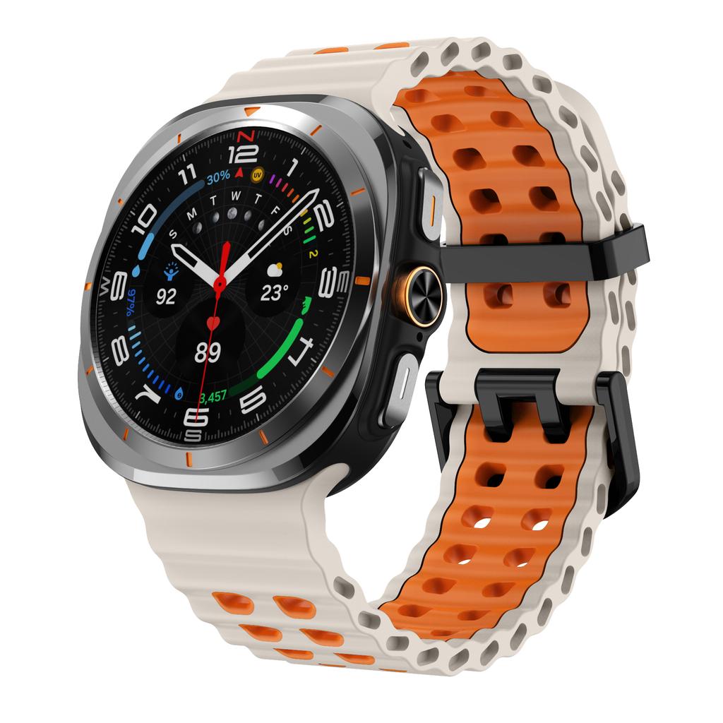 Морской ремешок для Samsung Galaxy Watch ultra Ремешок 47 мм Аксессуары Двухцветный Спортивный силиконовый Браслет Galaxy Watch 7 ultra Ремешки