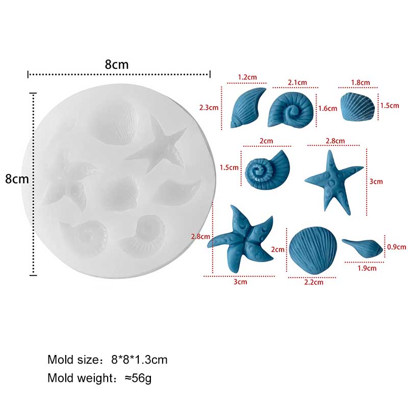 Ocean Series Shell Conch Starfish Silicone Mold DIY Aroma Gypsum Epoxy Resin Mold Handmade Soap Mould
