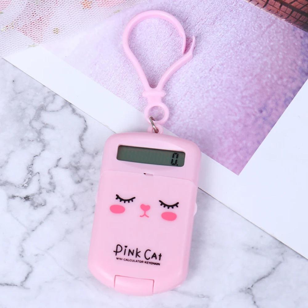 Mini Cartoon Calculator Pendant Cute Keychain Calculator Practical Portable Digits Display