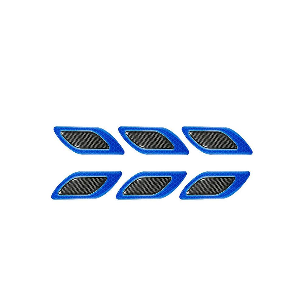 6 шт., узор из углеродного волокна, кромка вентиляционного отверстия автомобиля, бампер, 3D-светоотражающие наклейки, наклейки, препятствующие столкновению, декоративные полосы, тюнинг автомобиля, универсальный