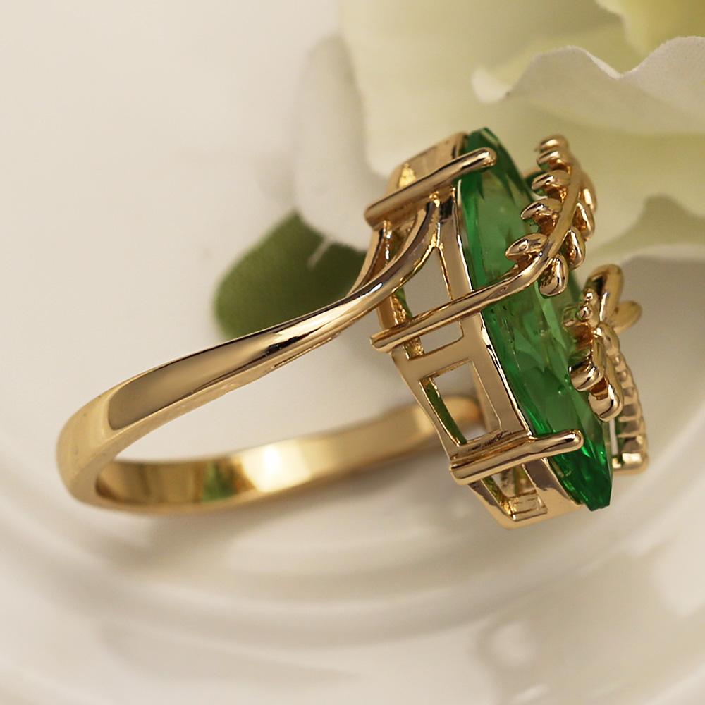 Кольцо Huitan Olive Green Dragonfly Wie для женщин, обручальное, овальное, на годовщину, красивое, для вечеринки, для девушки, ювелирное изделие