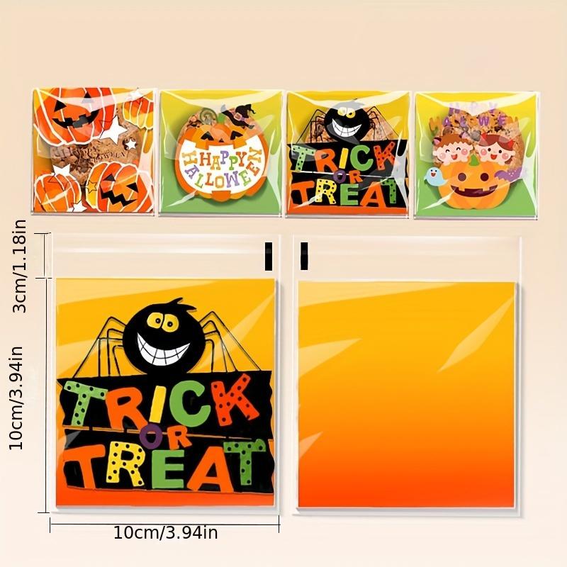 50pcs Halloween Candy Packaging Bags Party Gifts Self Adhesive Bags Cookie Packaging Bags Jewelry Holiday Gift Bags