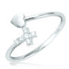 Silver Ring 'Sissi' White Silver (rhodium) - 9x6mm