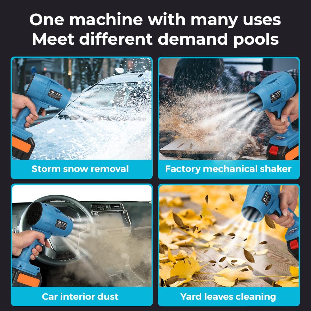 1000 Вт Ручной турбовентилятор Высокой мощности Фен Сильный ветер Мини турбореактивный вентилятор Мощная воздуходувка для аккумулятора Makita 18В-21В Штырь