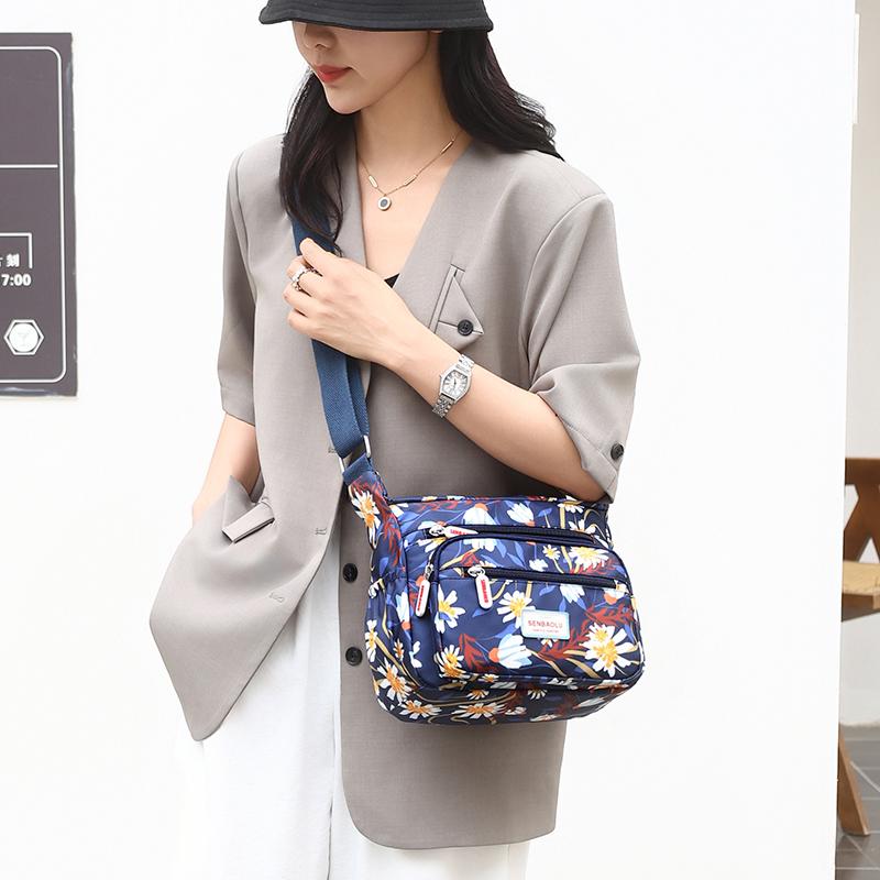 Сумка через плечо из нейлоновой ткани с принтом, легкая сумка через плечо для женщин