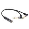 30cm Length 6.35mm Female to Dual Male 6.35mm Connector Y Cable Audio Converter  Guitar
