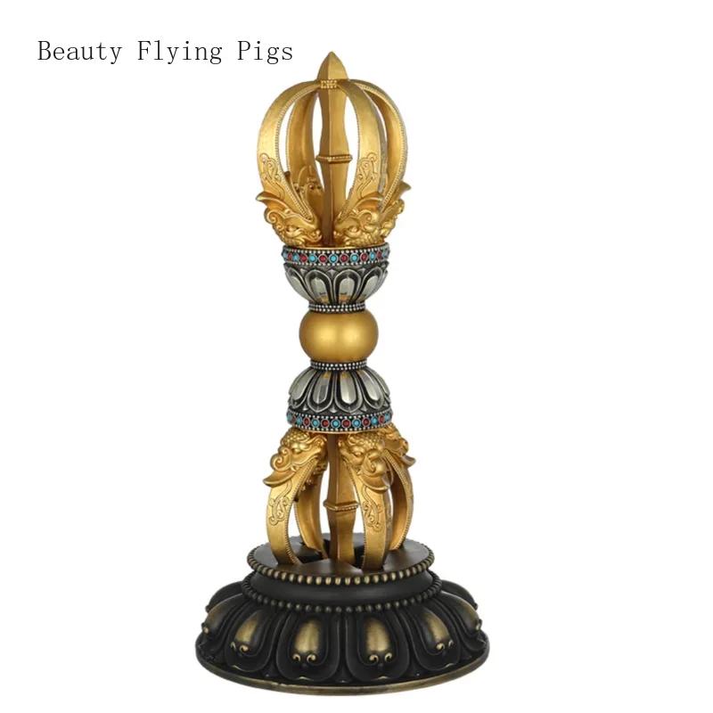 1PCS Home Feng Shui Ornament Copper Five Strand Diamond Pestle Demon Slaying Pestle Zong Silver Ornament Decorative Figurines