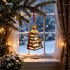 Xmas Tree Ornament Decorations Christmas Book Ornament, Acrylic Shaped Stack Hanging Decoration Indoor Outdoor Festive Decor with Star Topper, Lovers