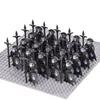 21pcs Medieval Dwarf Warrior Elves Knights Lotr and Uruk-hai Orc Rohan Elves Warriors Sodier Figures Building Brick Blocks Toys
