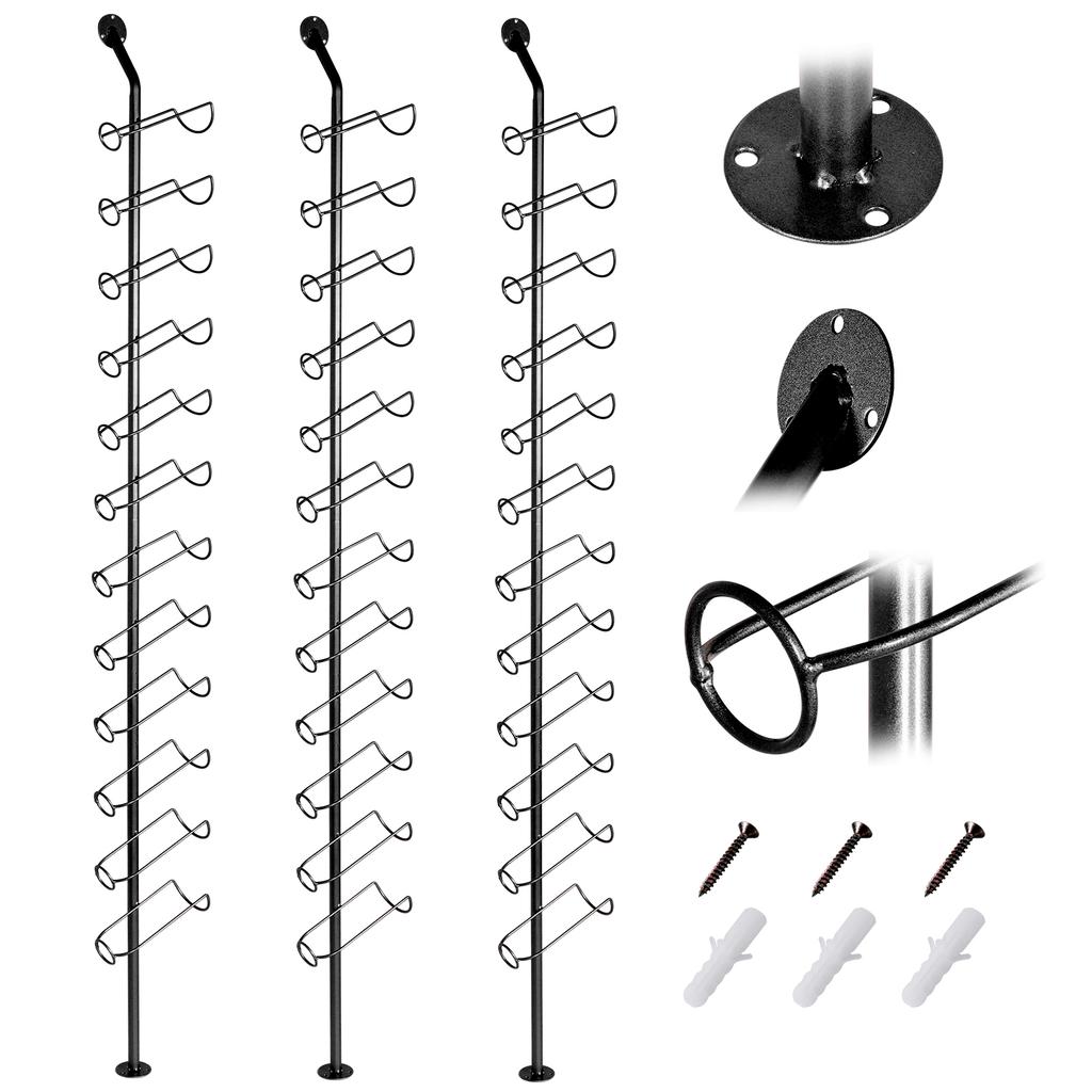 5 Pack Iron Wall Mount Wine Rack Wine Holders Kitchen Assembled Display Stand Organizer Storage Bar Wine Cabinet Wine Bottle Rac