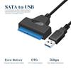 Адаптер SATA-USB 3.0, кабель типа C-SATA, высокоскоростная передача данных 5 Гбит/с, адаптер SATA для 2,5-дюймового жесткого диска SSD