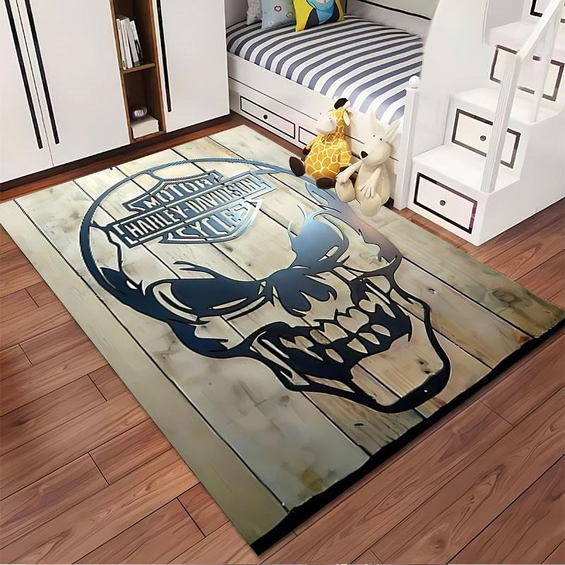Skull Harley-Davidson Design suitable as a non-slip mat for the living room or bedroom sofa