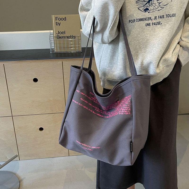 Холщовая сумка Женская большая вместительная сумка для письма Сумка-тоут на плечо