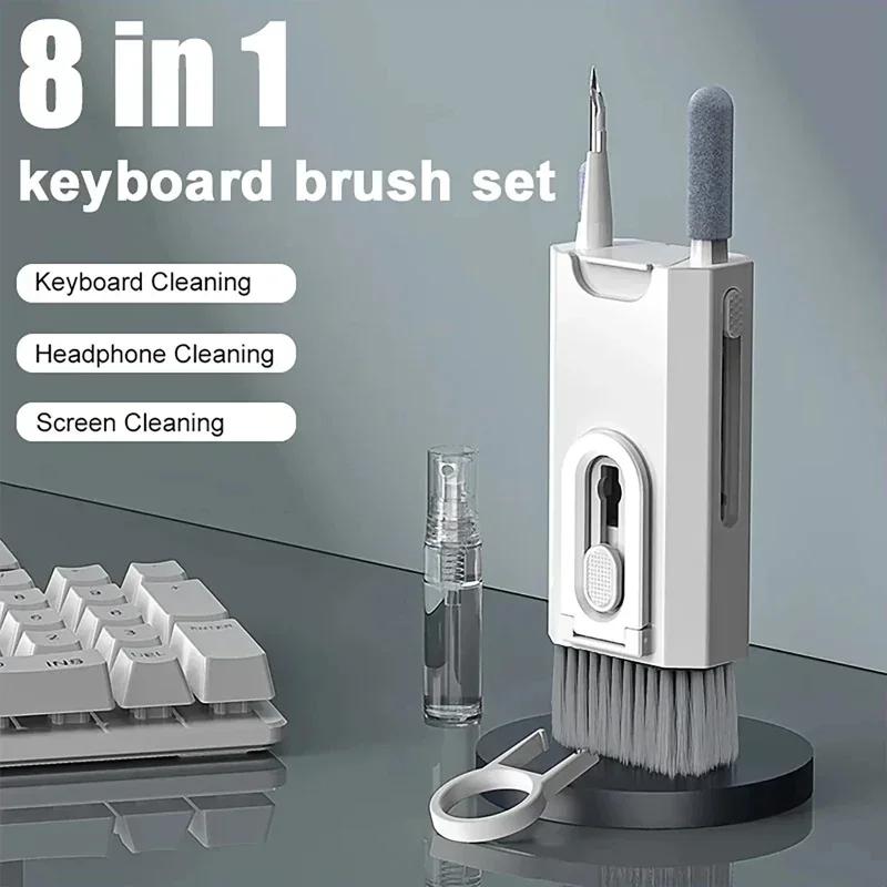 Keyboard 8 In 1 Cleaning Kit Earphones Cleaner Brush for AirPods Computer Tablet Laptop TV Screen Mobile Phone Cleaning Brush