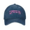 Emilia Mernes Merch Pink Baseball Cap Fashion Distressed Denim  Snapback Cap Men Women Outdoor Activities Gift Hats Cap