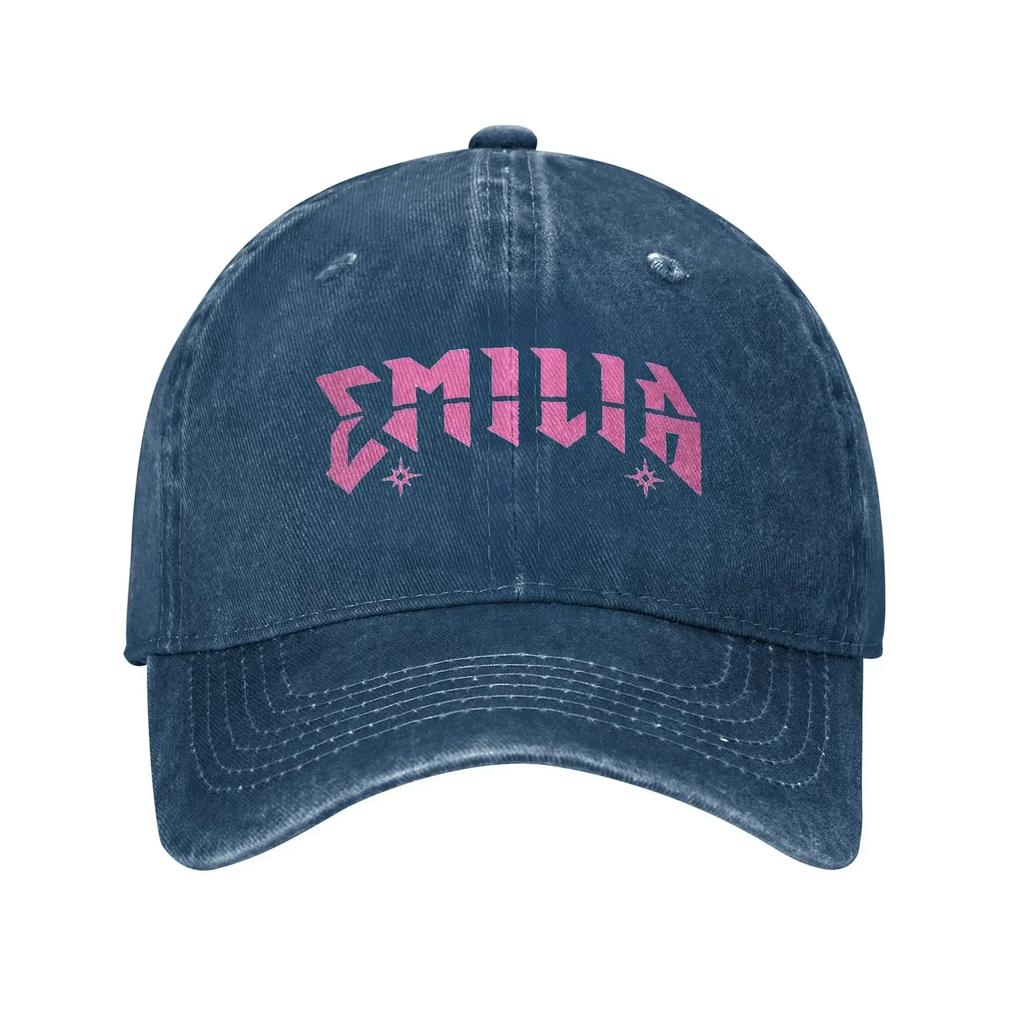 Emilia Mernes Merch Pink Baseball Cap Fashion Distressed Denim  Snapback Cap Men Women Outdoor Activities Gift Hats Cap