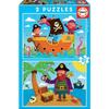 Pirates Puzzle 2X20 Pcs - EDUCA - Human Theme - Child 3 Years Old - 40 Pieces