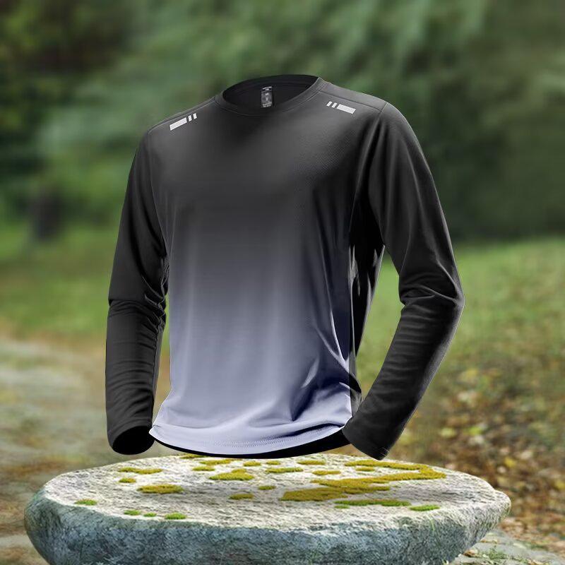 Men's Quick-Dry Long-Sleeve Sports Top for Running, Cycling, Fitness, and Outdoor Activities.