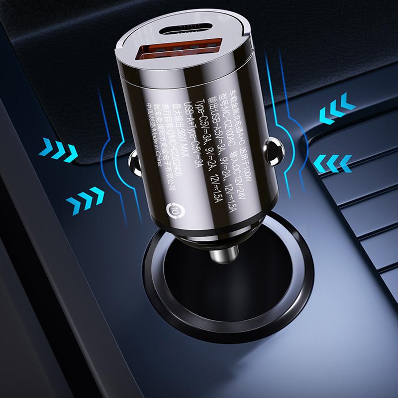 Автомобильное зарядное устройство 100 Вт, двухпортовый адаптер для супербыстрой зарядки, быстрая зарядка Pd Qc 3.0 для iPhone, Samsung, Xiaomi, Huawei, автомобильный адаптер