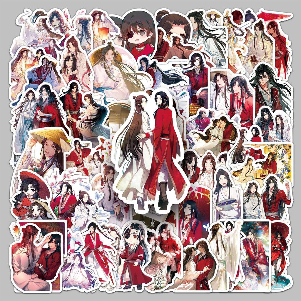 58 наклеек «Небожители»: Водонепроницаемые наклейки Xie Lian & Hua Cheng (Манга Роман) для Дневников, Чехлов Телефонов и Канцелярских Принадлежностей