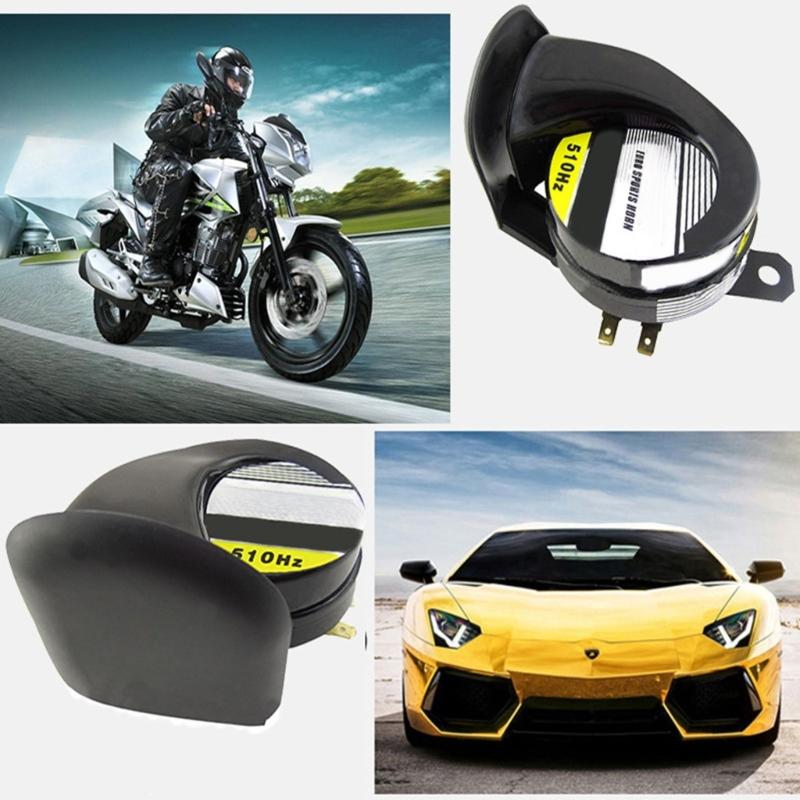 Universal 12V Motorcycle Automotive Horn Metal Build High Frequency Sound Emission Hassle Free Mounting Water Resistant