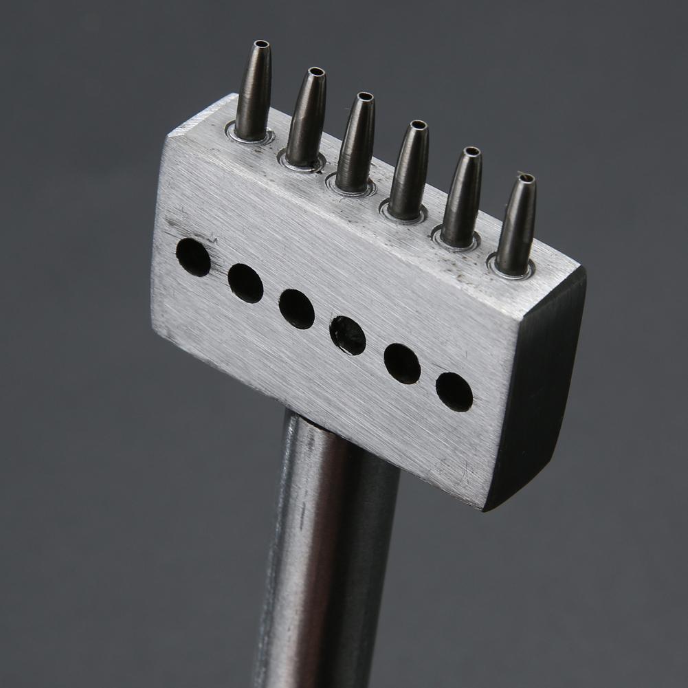 Кожаный ремесленный зубец отверстие 4 мм интервал дырокол инструменты круглый ряд сверлильный резак отверстие DIY прокалыватель гаджеты 2/4/6 зубцов