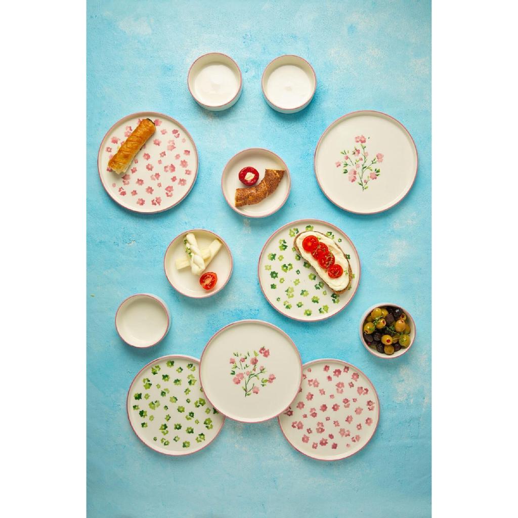 Berthe Floral 14 Piece Handmade Special Design Breakfast Set For 6 People
