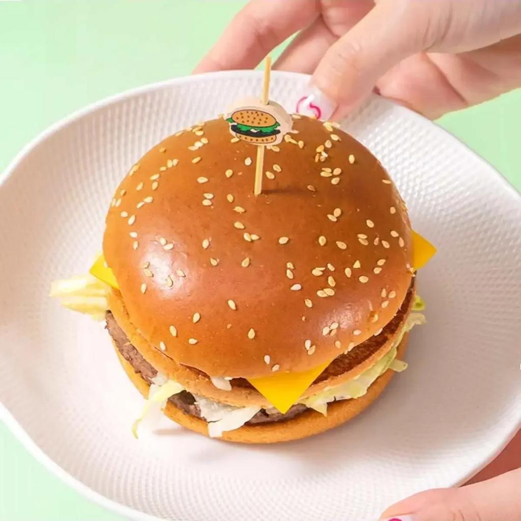 100Pcs-Hamburger Garnish Bamboo Sticks Disposable Fruit Stick Snack Skewers Party Buffet Bamboo Food Picks Bento Tools