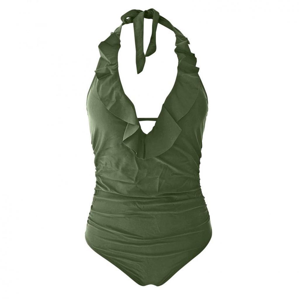 Женский цельный модный бикини однотонный сексуальный с бюстгальтером без стального бюстгальтера купальник