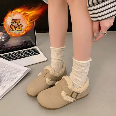 CRLAYDK Зимние женские мокасины Замшевая обувь Подкладка из искусственного меха Женские домашние слипоны Лоферы Для дома и улицы Теплые тапочки